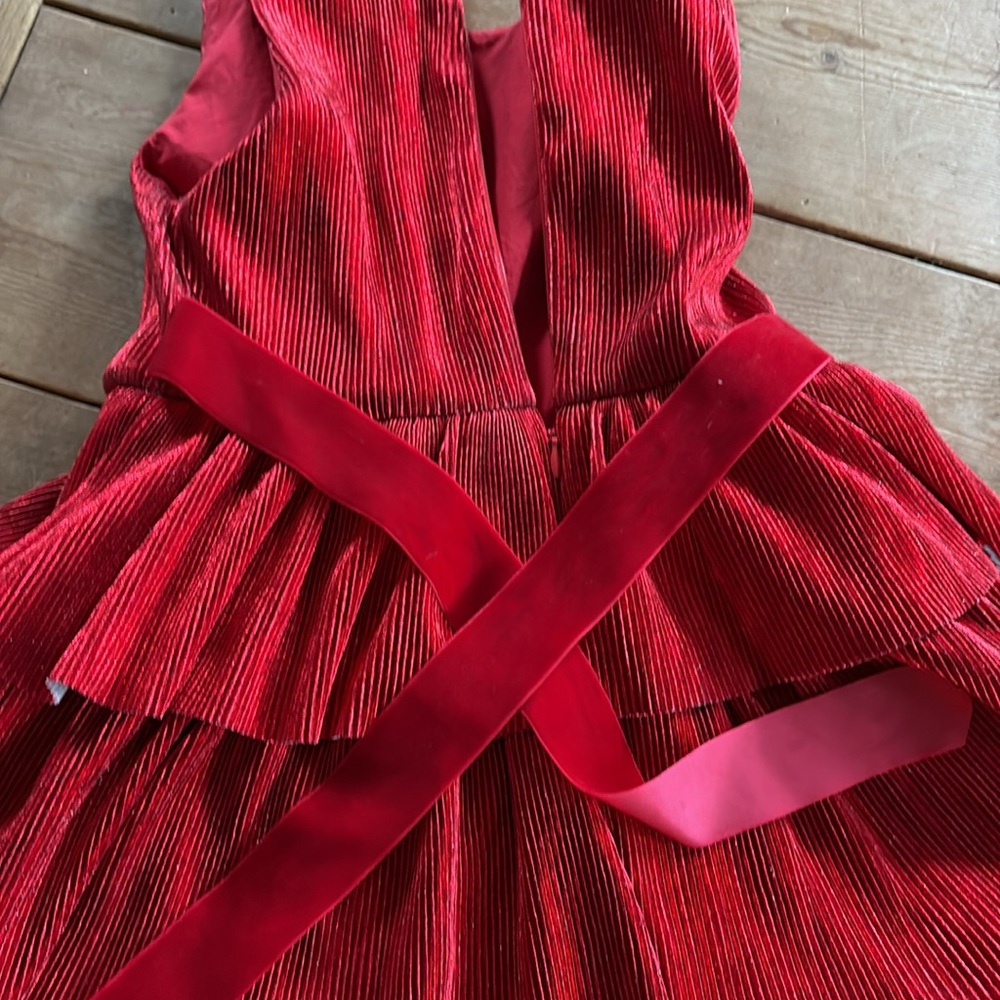MiniBoden Red Shiny Tulle Dress 8/9 - Picture 8 of 10